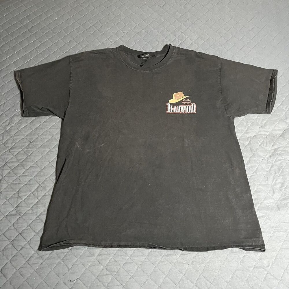 Harley Davidson Deadwood South Dakota‎ Graphic T-shirt Men 2XL - Black